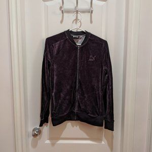 puma black terry track jacket (large)